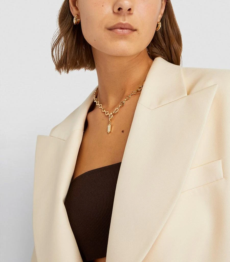Azlee Yellow Gold and Diamond Triple Baguette Charm 3
