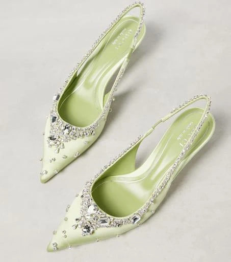Gucci Crystal-embellished satin slingback pumps 5