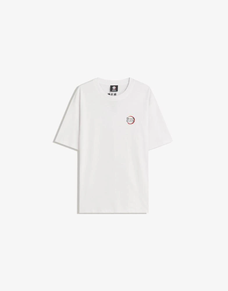 Bershka Bershka Demon slayer short sleeve t-shirt in white 2