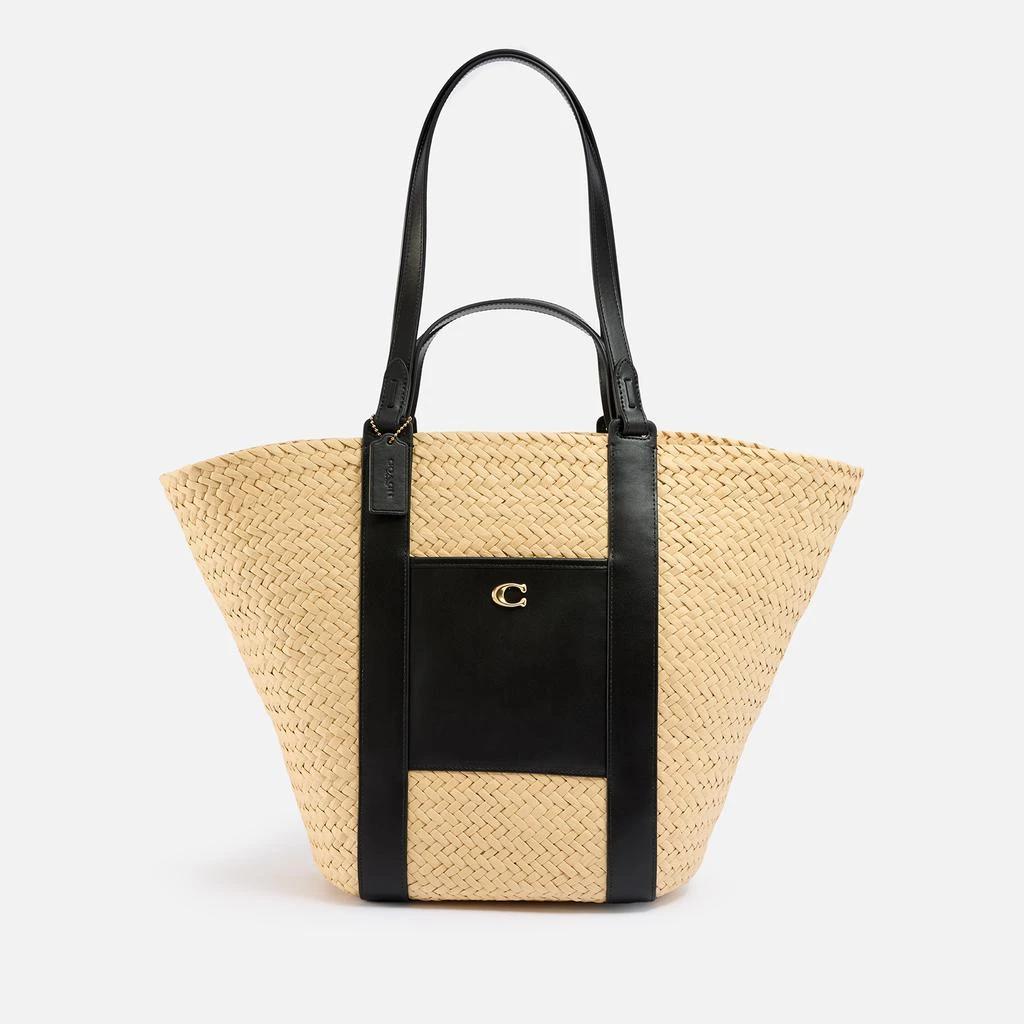 Coach Coach Straw Pocket Tote Bag 1