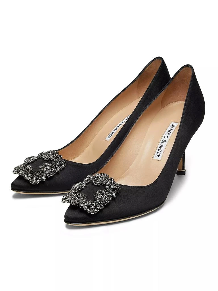 Manolo Blahnik Hangisi 70MM Crystal-Embellished Satin Pumps 2