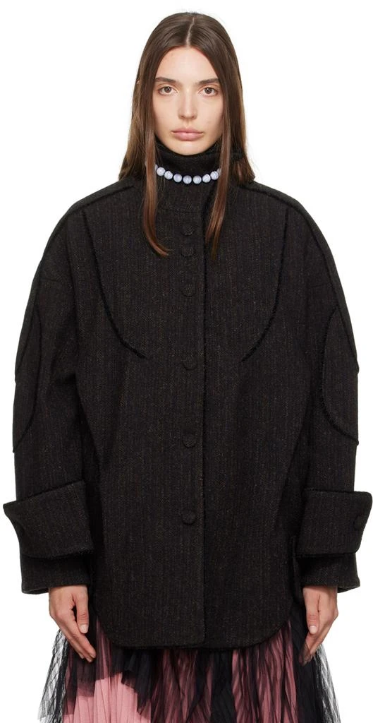 Kiko Kostadinov Brown Armoured Trim Coat 1