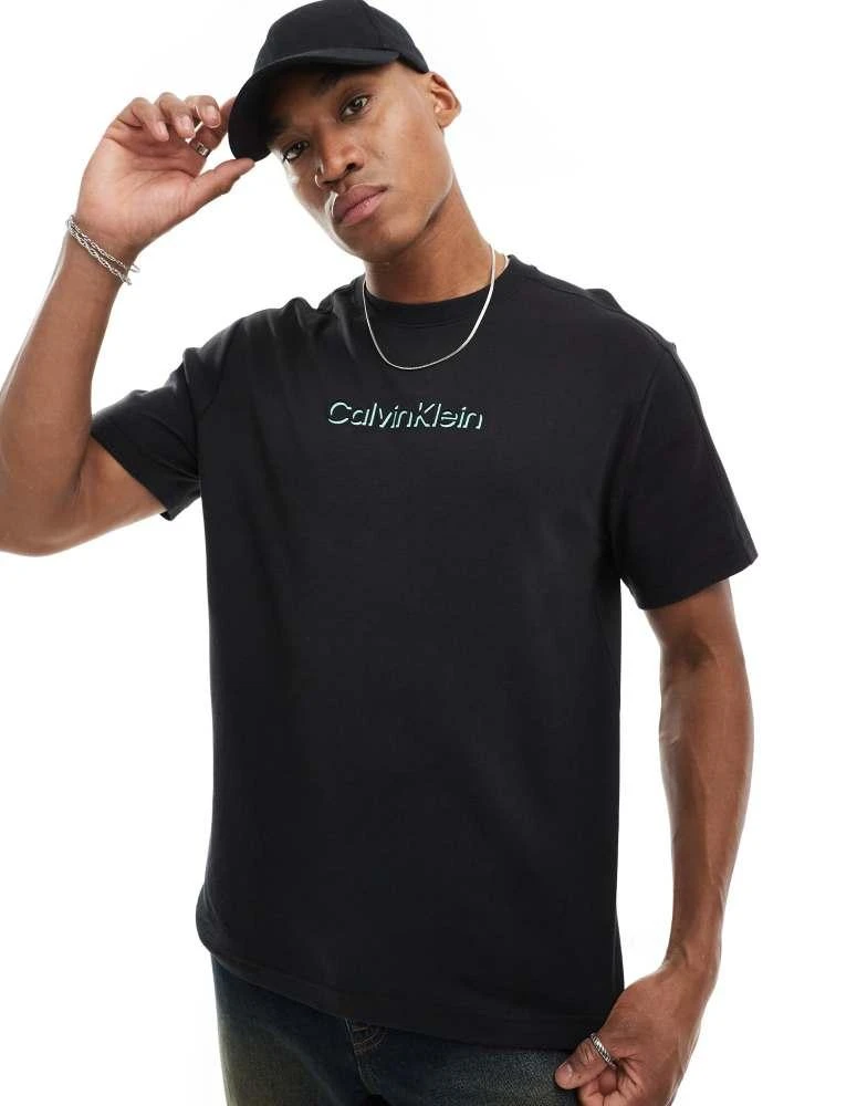 Calvin Klein Calvin Klein shadow embossed logo t-shirt in black 1