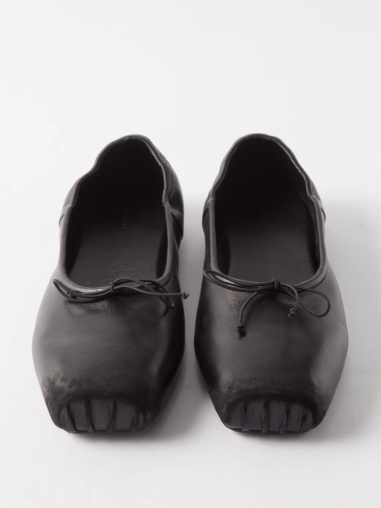 Balenciaga Kensington distressed-leather block-toe flats 5