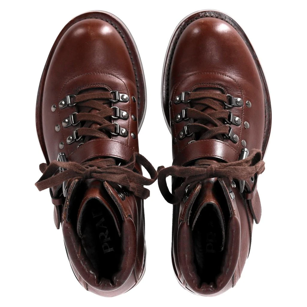 Prada Hiking Boots in Brown Leather 5