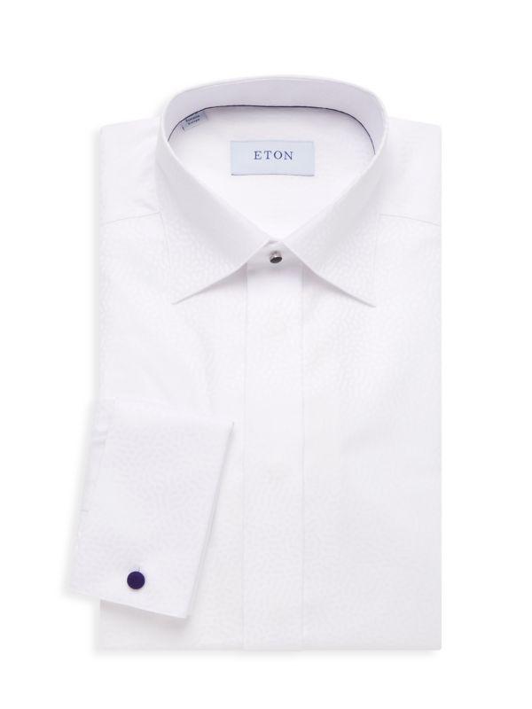 Eton Slim Fit Geometric Jacquard Dress Shirt