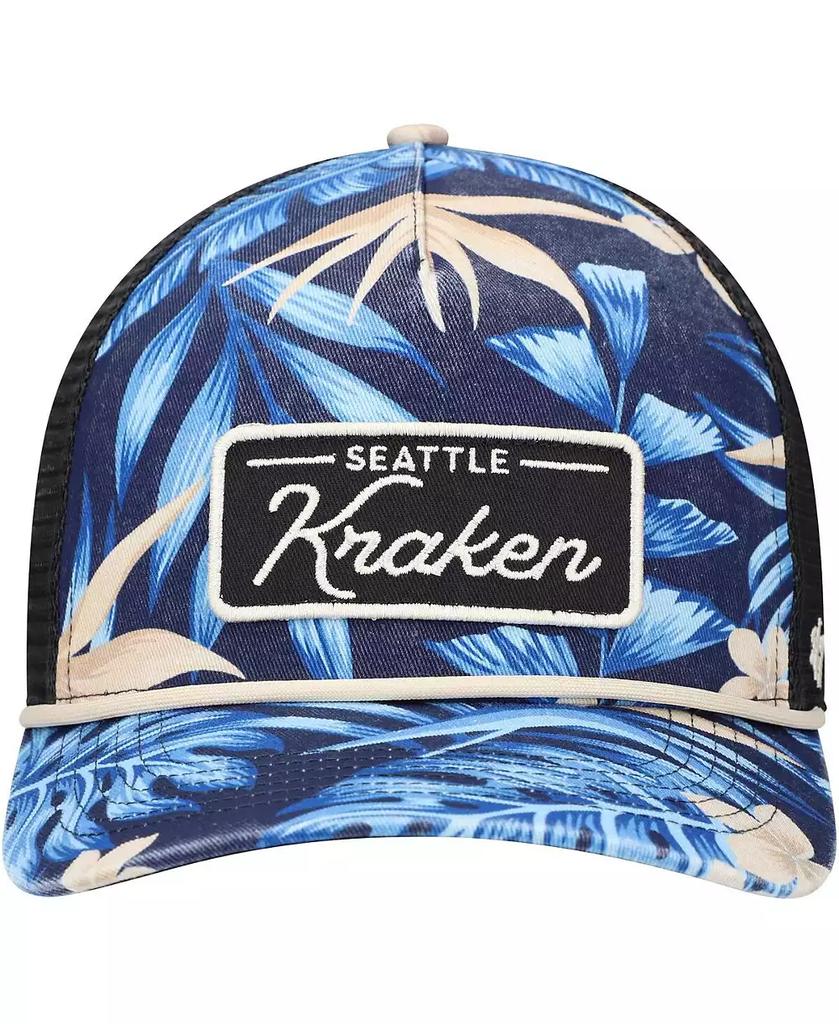 5th & Ocean '47 Brand Men's Navy Seattle Kraken Tropicalia Allover Print Trucker Adjustable Hat