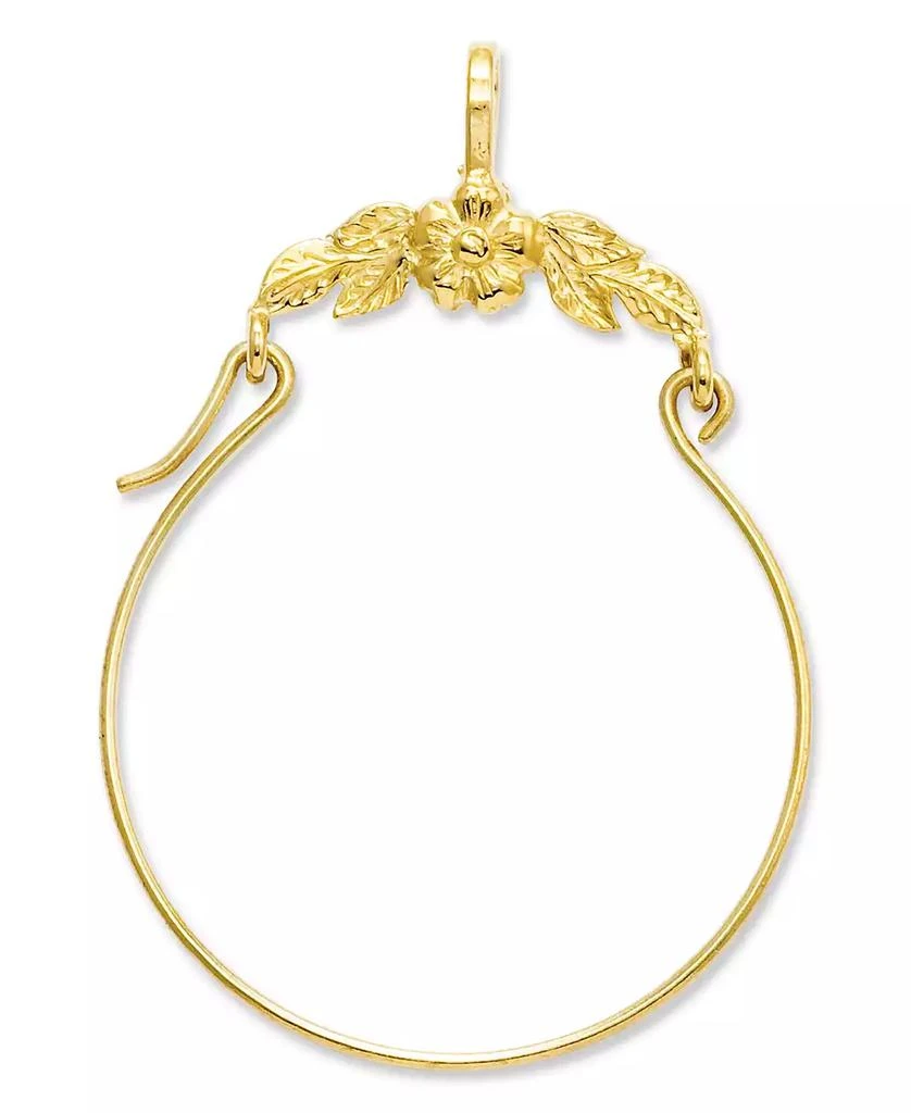 Macy's 14k Gold Charm Holder, Polished Floral Charm Holder 1