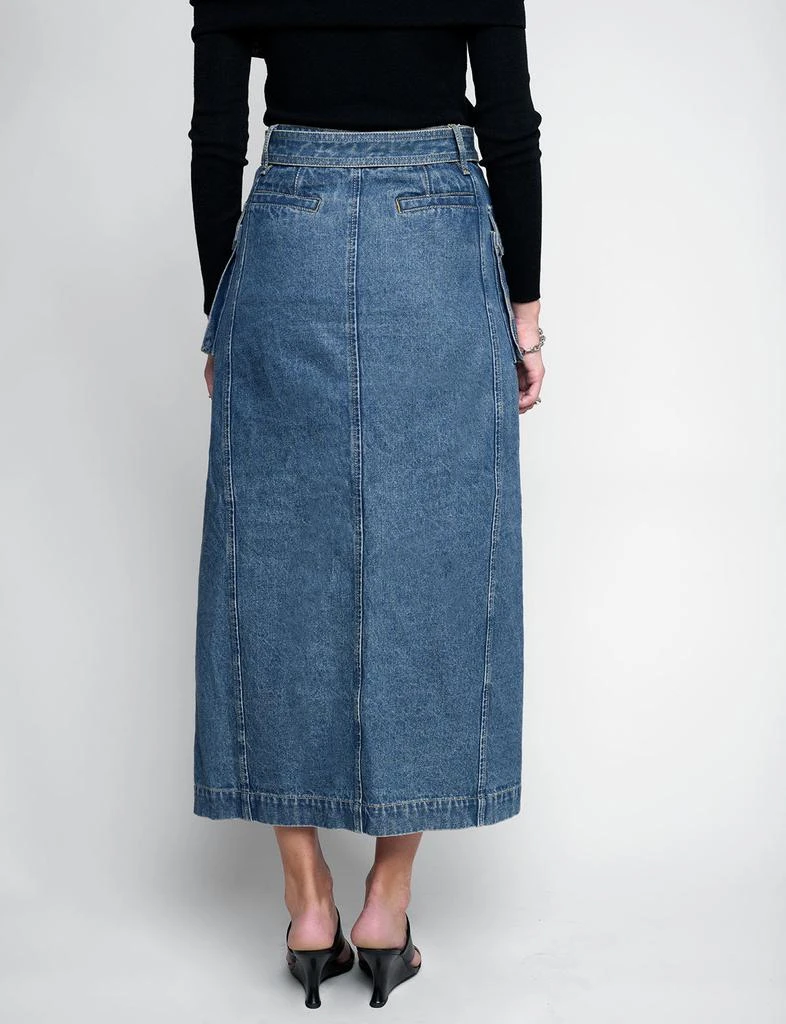 Pixie Market Rochelle Long belted Cargo Denim Skirt 5