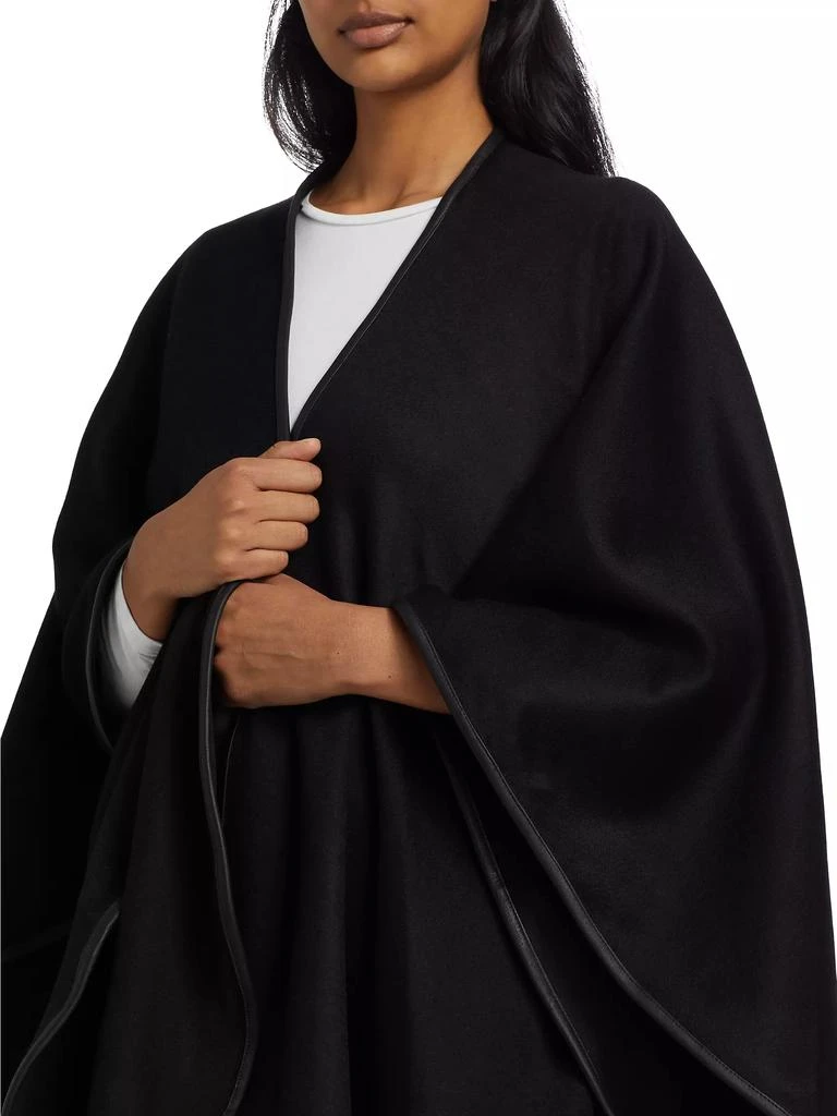 Sofia Cashmere Leather-Trim Reversible Cashmere Cape 6