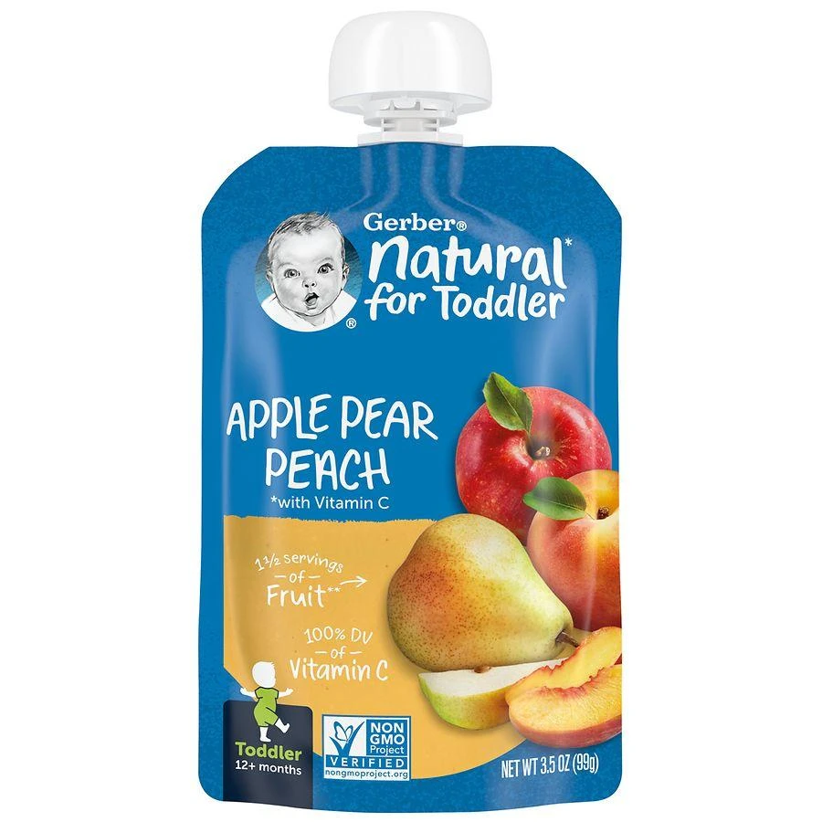 Gerber Toddler Foods Pouch Apple Pear Peach 1