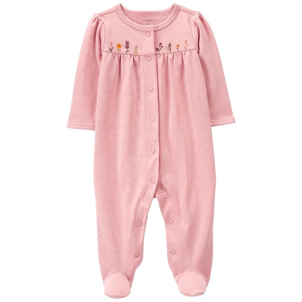 Carter's Baby Girls Floral Snap Up Cotton Sleep and Play 1
