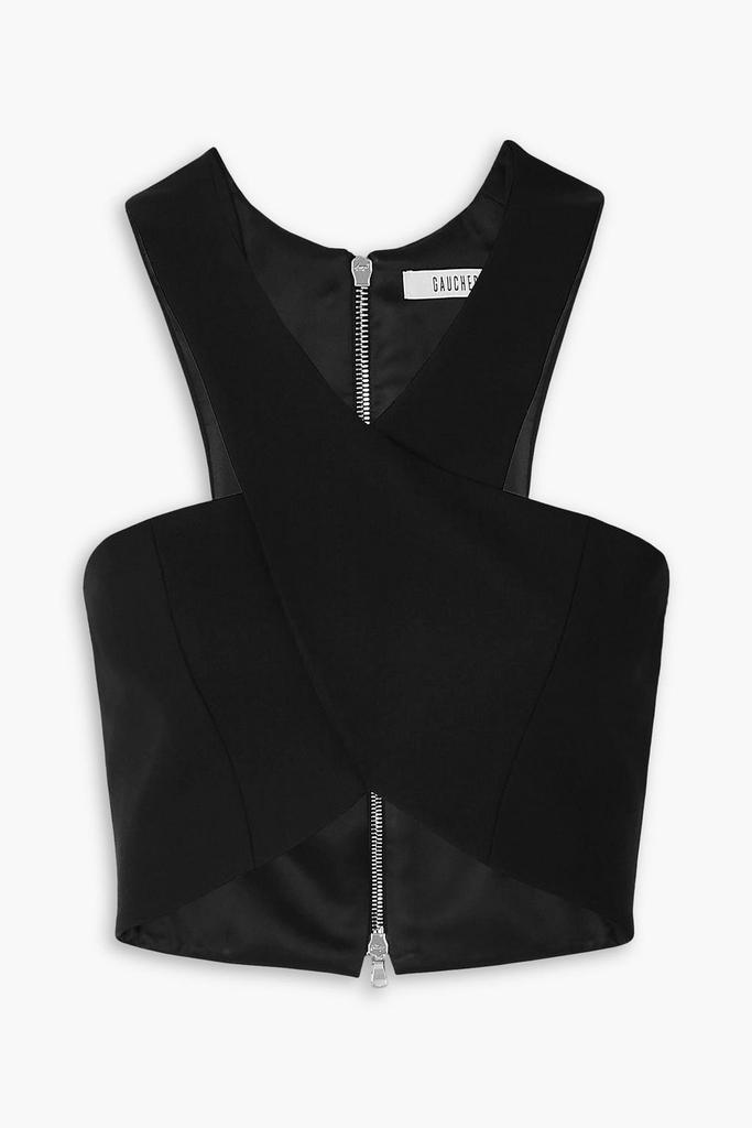GAUCHERE Cropped wool-blend halterneck top