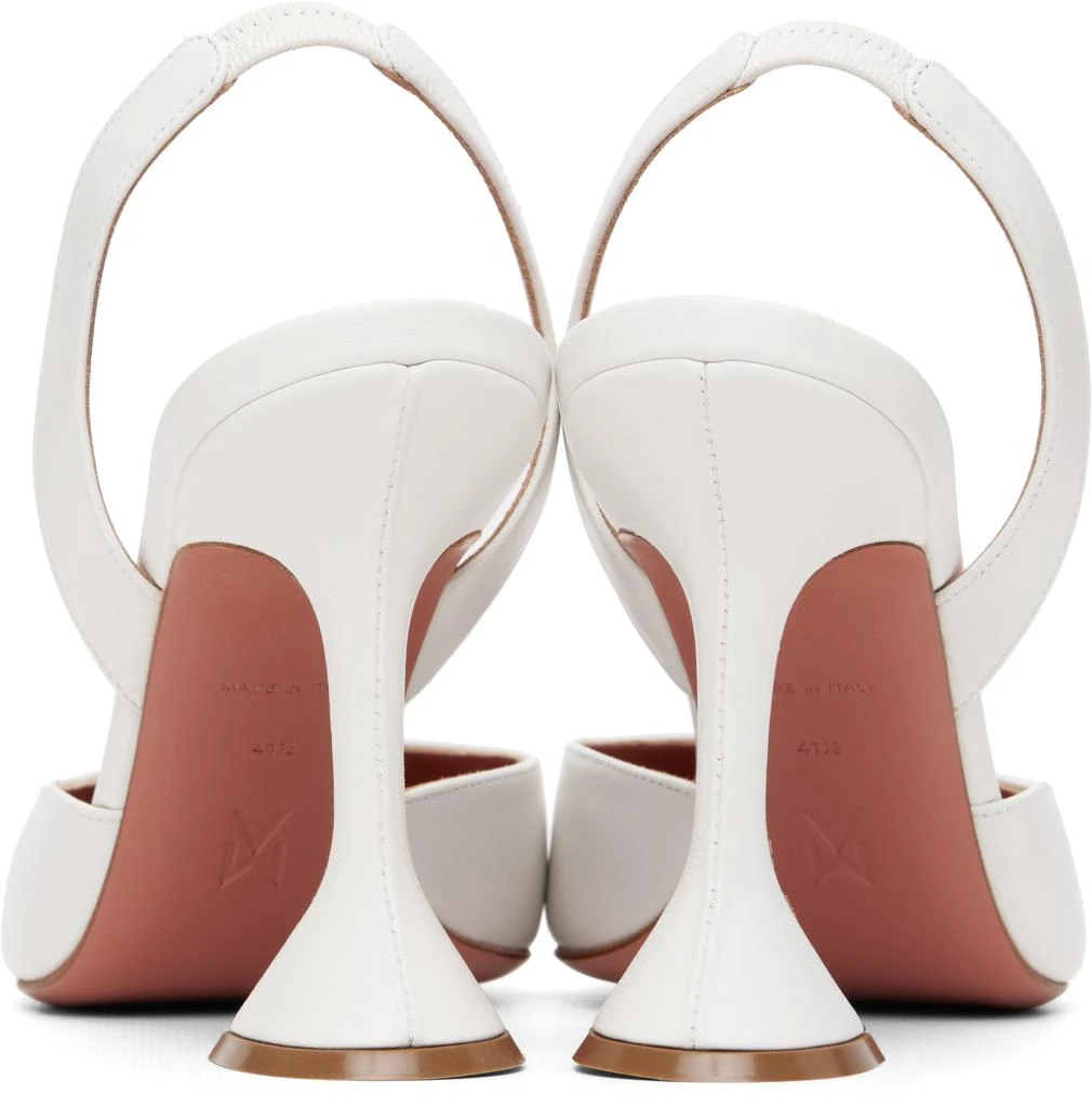 Amina Muaddi White Holli Sling 95 Heels 2
