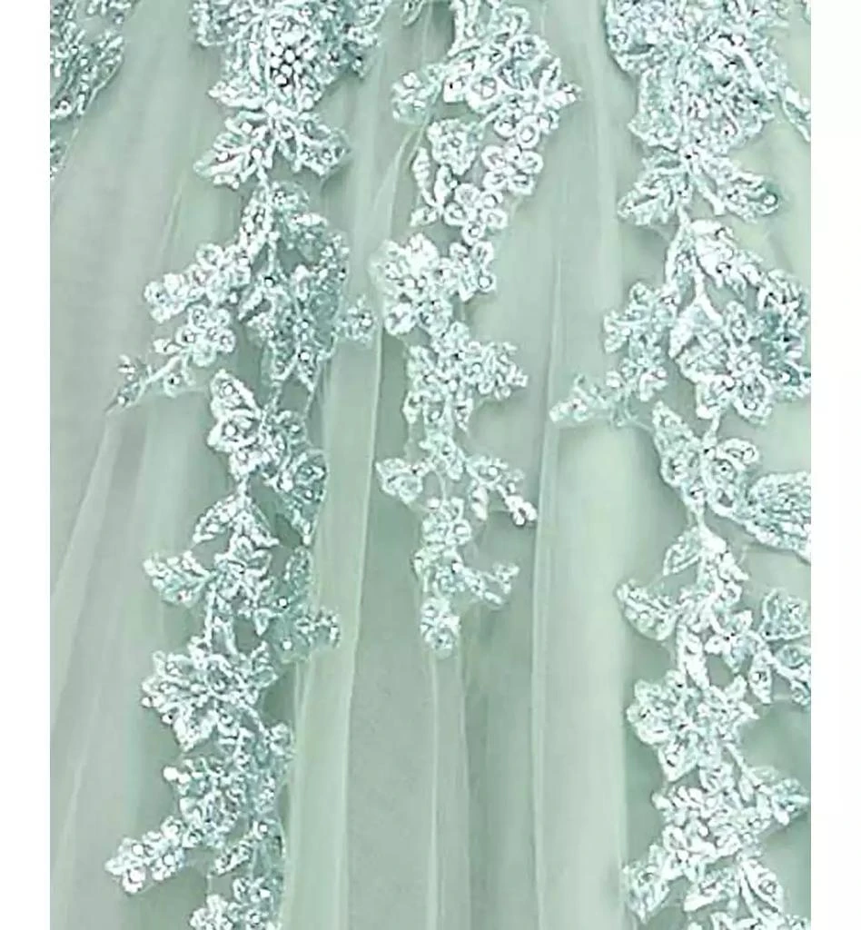 Say Yes Juniors' Embroidered Appliqué Side-Slit Ball Gown, Created for Macy's 5