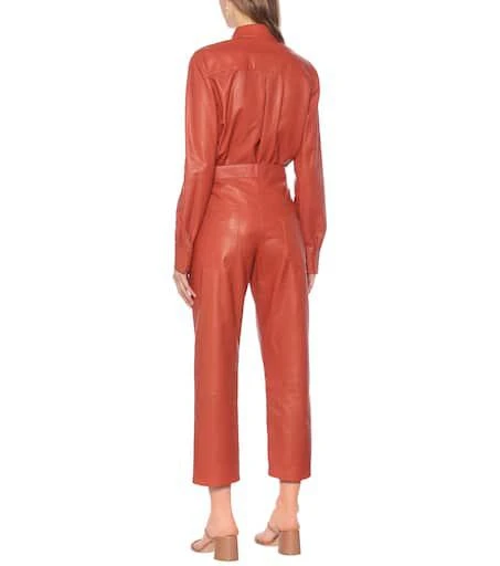 Zeynep Arçay High-rise straight leather pants 3