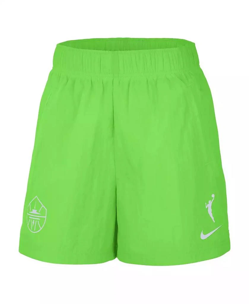 NIKE Women's Neon Green Seattle Storm Buzzer Beaters Woven Performance Shorts 2