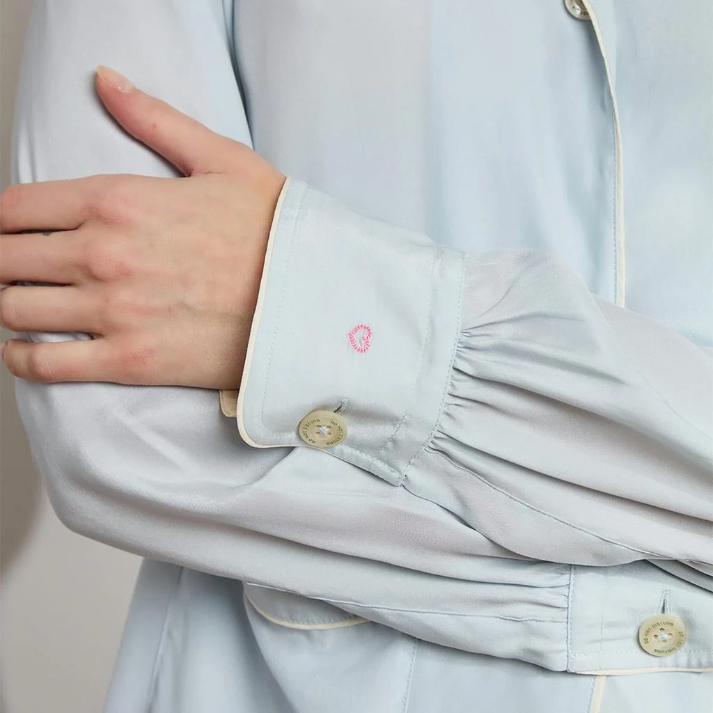 The Sleep Code Women
s Washable Silk Long Pj Set In Fresh Air 3