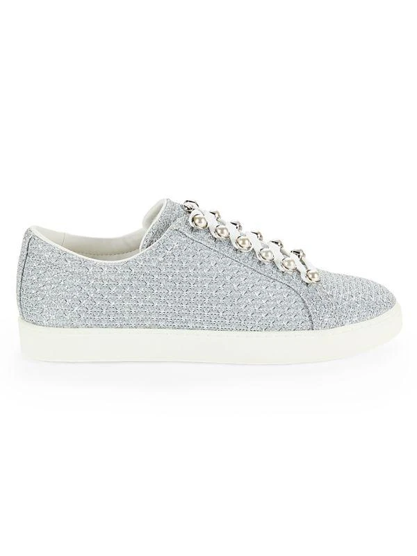 Stuart Weitzman All Pearl Embellished Metallic Sneakers 1