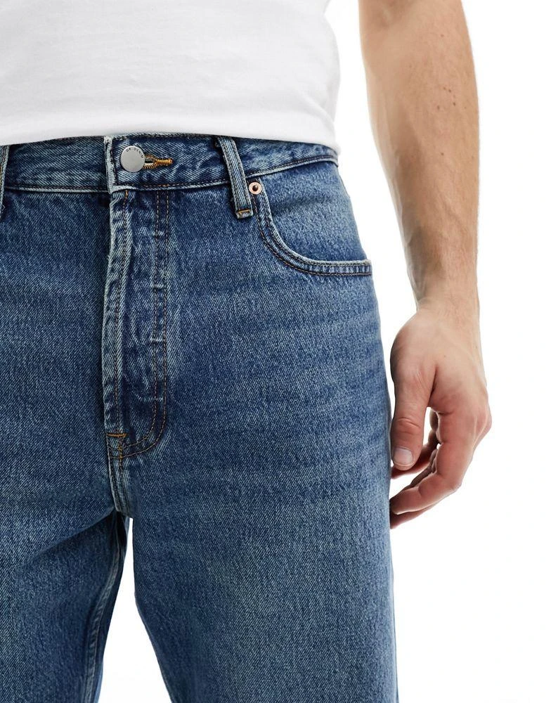 Dr Denim Dr Denim Dash regular fit straight leg jeans in stream mid worn 5