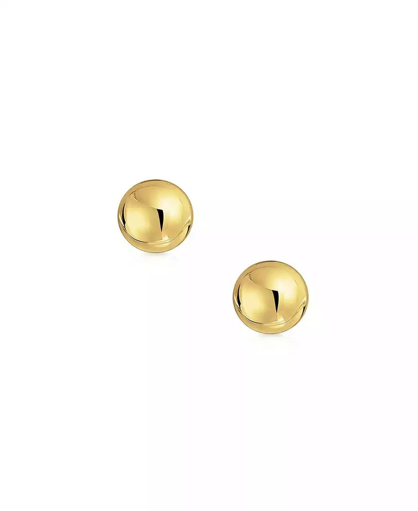 Bling Jewelry Delicate Simple Tiny Classic Round Ball Stud Earrings 14K Yellow Gold 4