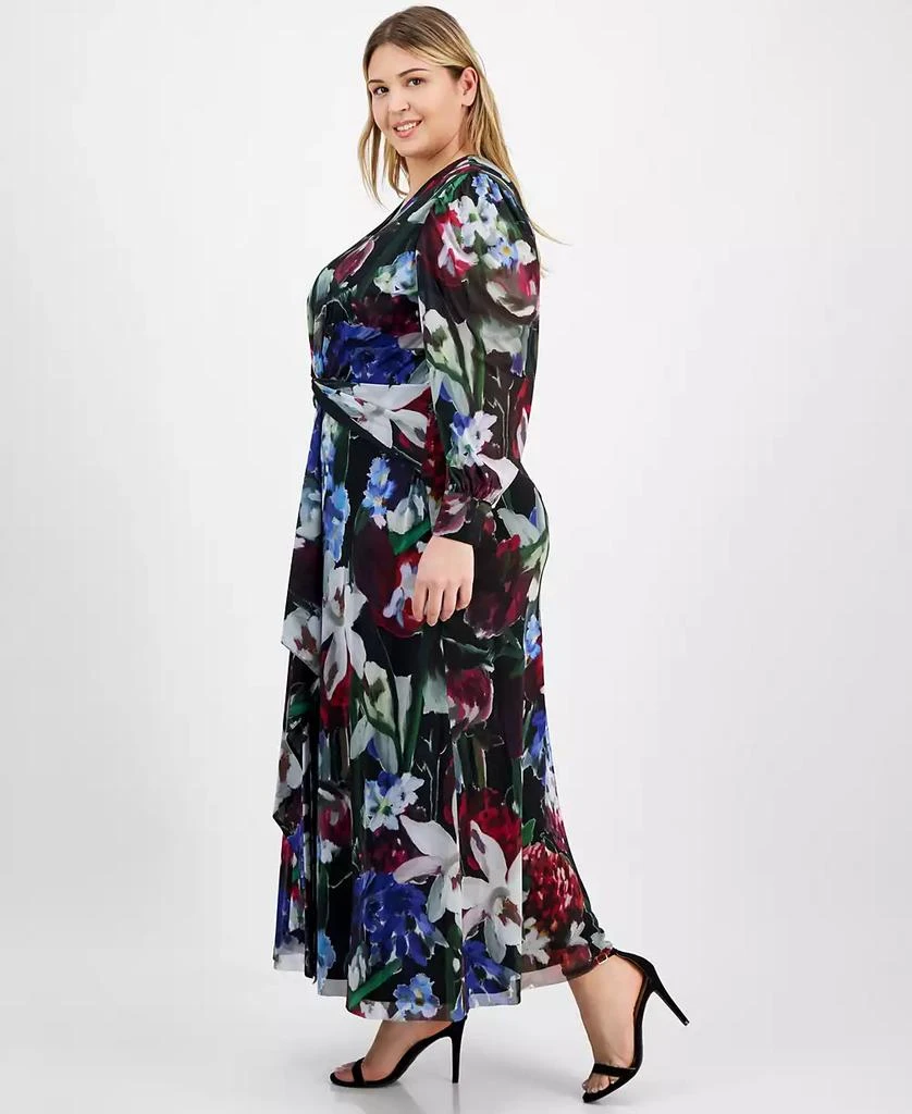 Anne Klein Plus Size Printed Twist-Front Maxi Dress 4