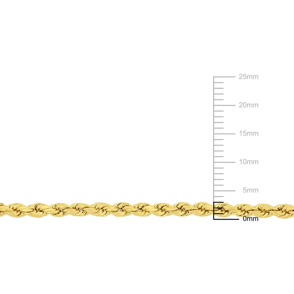 Mimi & Max 16 Inch Rope Chain Necklace in 10k Yellow Gold (3mm) 2