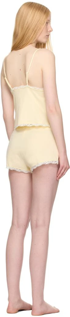 SKIMS Yellow Cotton Jersey Lace Cami & Short Set 3