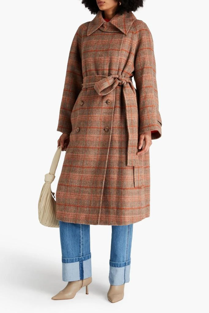 Joseph Checked wool-blend felt coat 2
