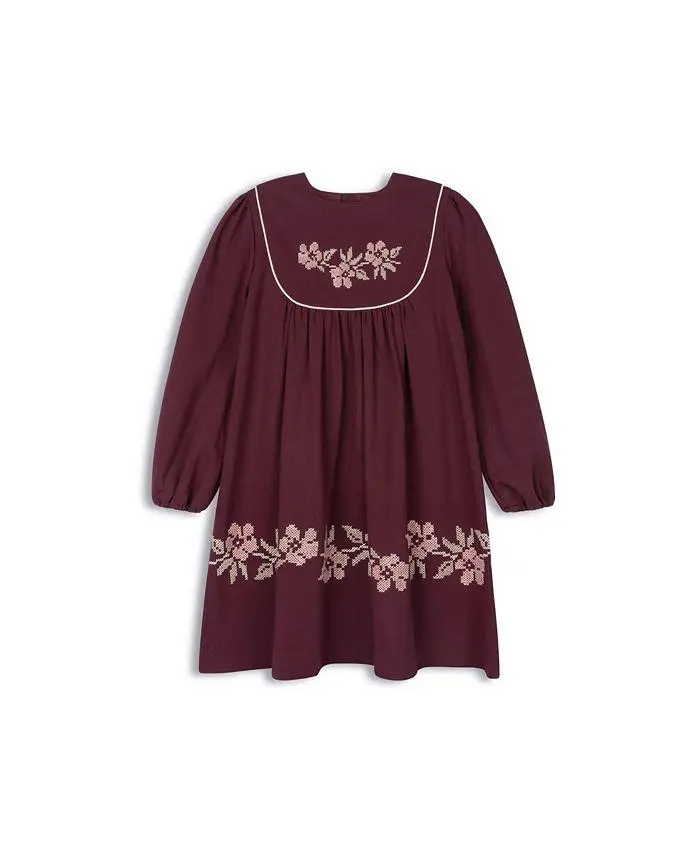 Ely's & Co. Girls' Stitch Embroidered Wool Collection Dress- Little Kid, Big Kid