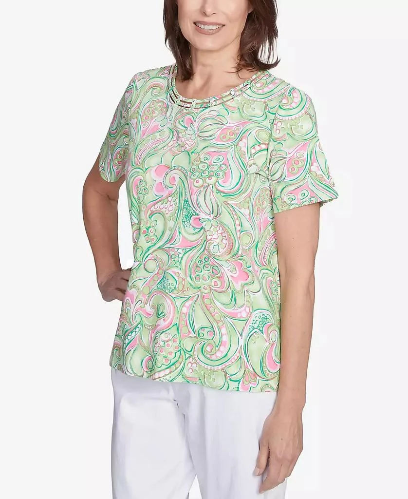 Alfred Dunner Petite  Abstract Scroll Crew Neck Top 4