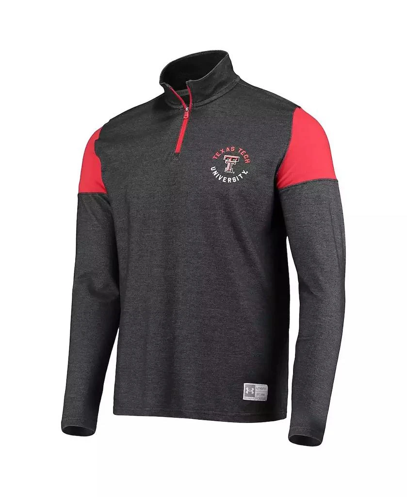 Under Armour Men's Heathered Charcoal Texas Tech Red Raiders Gameday Tri-Blend Quarter-Zip Jacket 3