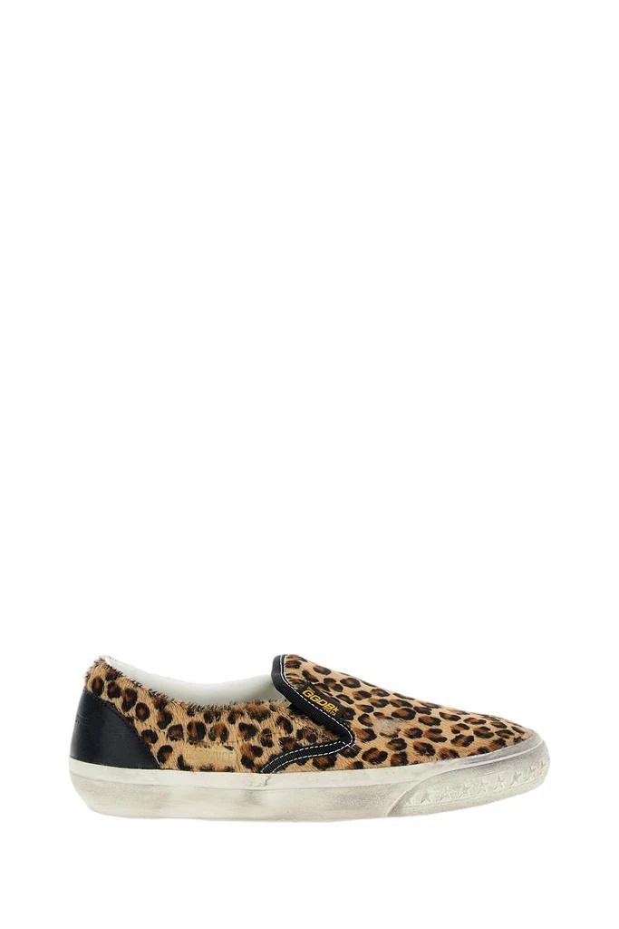 Golden Goose Slip-On Sneakers with Leopard Print and Branded Details
