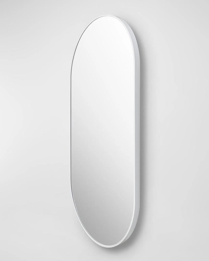 Surya Aranya 39" Thick Oval Wall Mirror, White 2