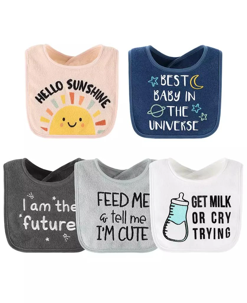 The Peanutshell Terry Feeding Baby Girl Bibs, 10 Pack, Hello Sunshine 2