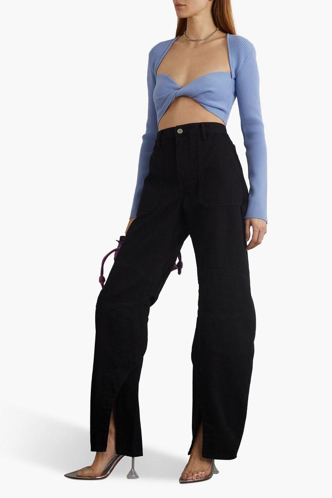 GAUGE81 Lifa cropped twisted ribbed merino wool-blend top