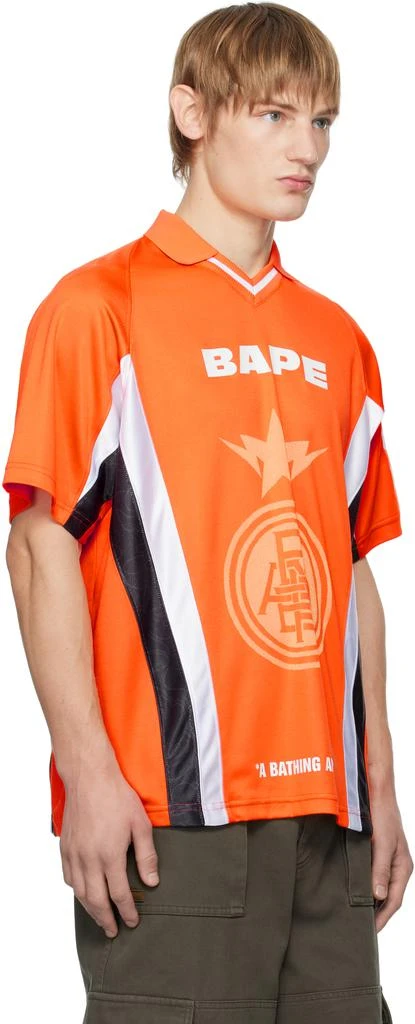 Bape Orange Multi Logo Soccer Jersey T-shirt 2