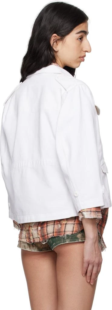 R13 White Boxy Army Denim Jacket 3