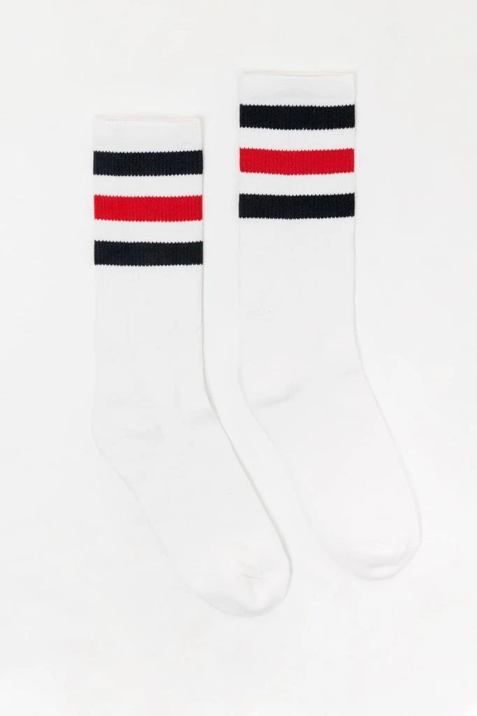 Los Angeles Apparel CALFSOCK - Unisex 3-Stripe Calf Sock 46