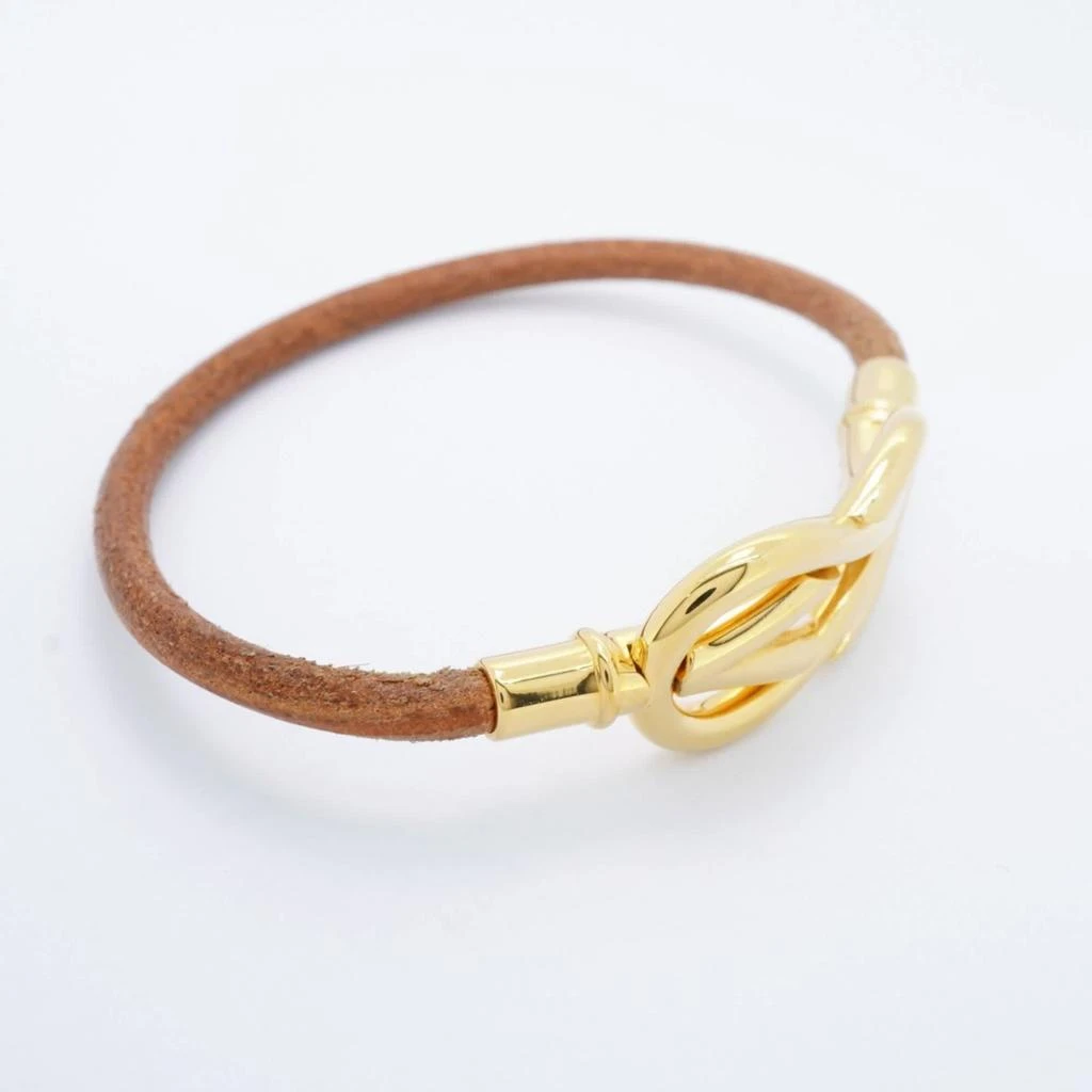 Hermes gold gold Plating Leather Charm Bracelet (Pre-Owned) 2