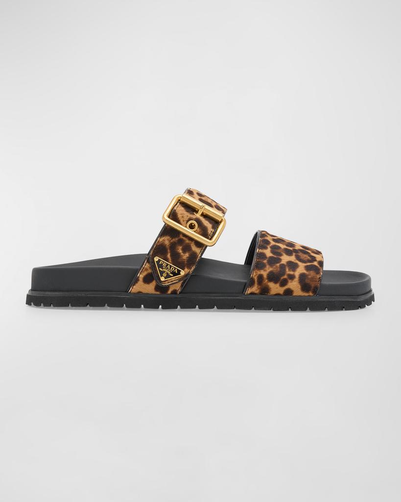 Prada Leopard Buckle Sporty Slide Sandals MIELE 6.5B-36.5EU Prada Leopard Buckle Sporty Slide Sandals MIELE 6.5B-36.5EU