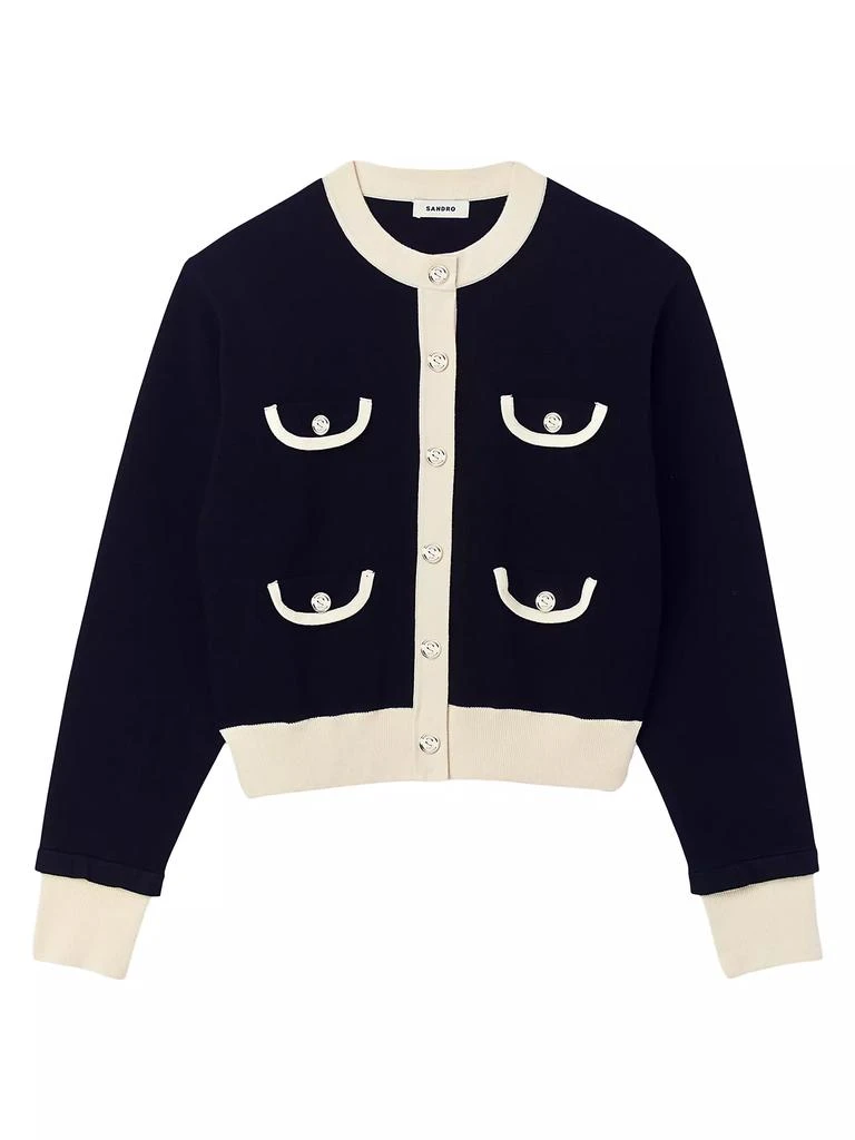 Sandro Two-Tone Cardigan with Buttons 1