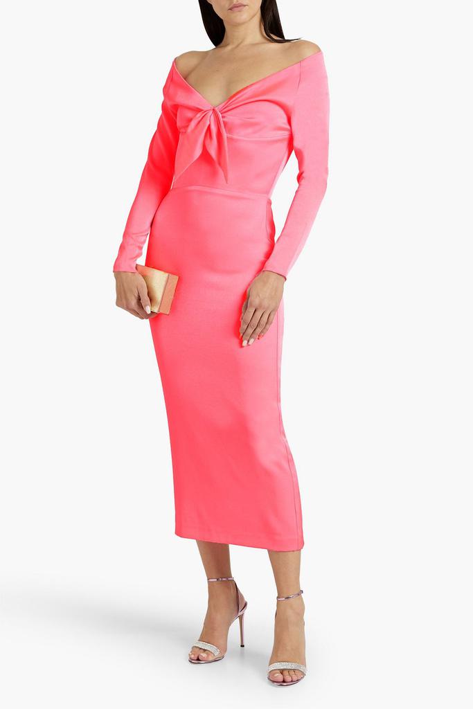 Alex Perry Peyton off-the-shoulder satin-crepe midi dress