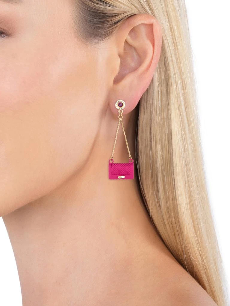 Eye Candy LA 18K Goldplated 
Cubic Zirconia Purse Drop Earrings 2