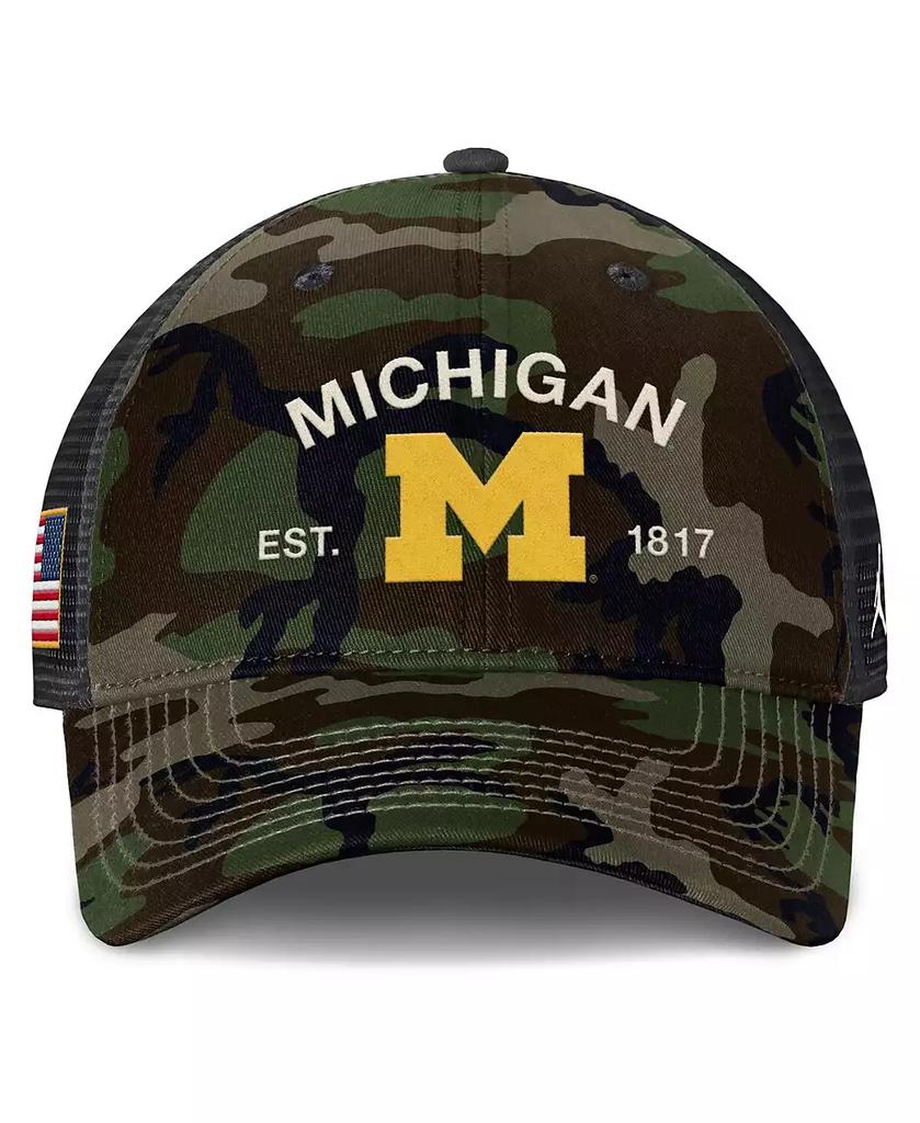 Jordan Men's Camo Michigan Wolverines 2025 Military Appreciation Rise Adjustable Trucker Hat
