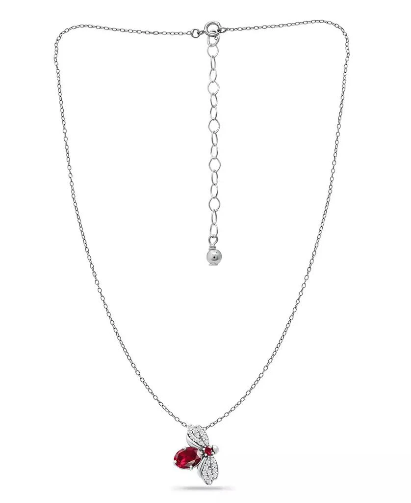 Giani Bernini Lab Grown Ruby and Cubic Zirconia Bee Pendant 3