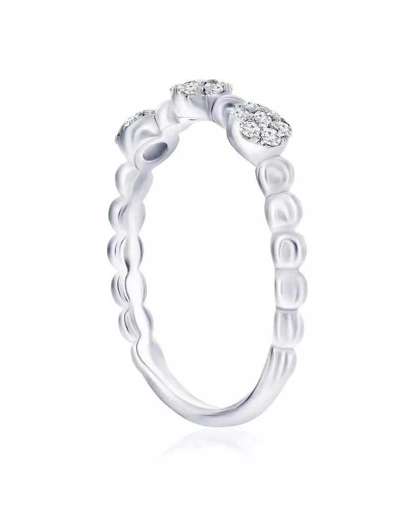 Simona Sterling Silver, Round Pave CZ 
Beaded Ring 2