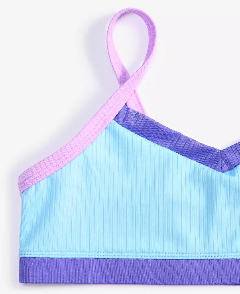 Breaking Waves Big Girls 2-Pc. Colorblocked Mid-Rise Swimsuit