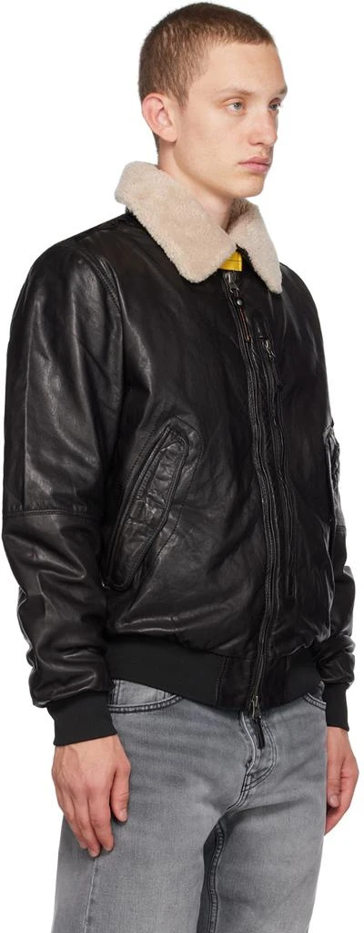 Parajumpers Black Josh Leather Jacket 2