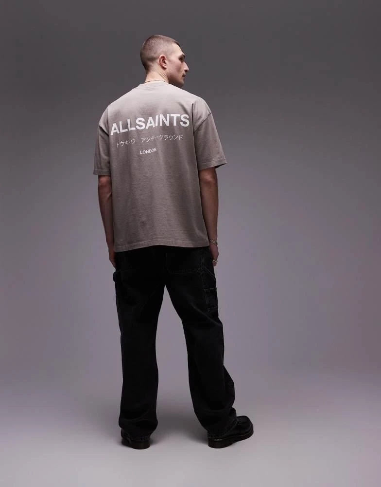 ALL SAINTS AllSaints Underground oversized t-shirt in dusty light brown 1